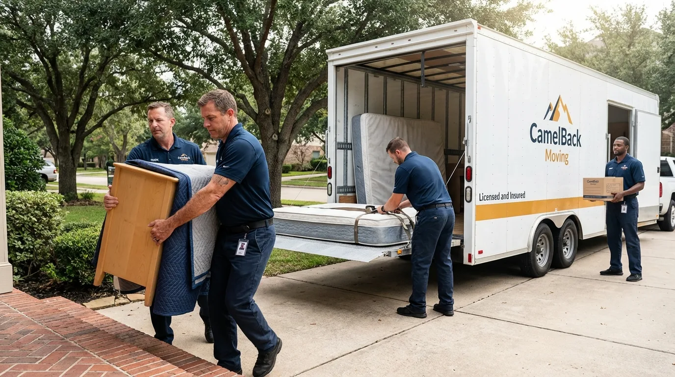 Crew loading residential truck for cross-state move from New Paltz, NY